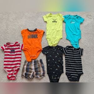 Baby Boys Size 6 Month Lot Spring Summer Clothing 7 Piece Bulk Carter's
